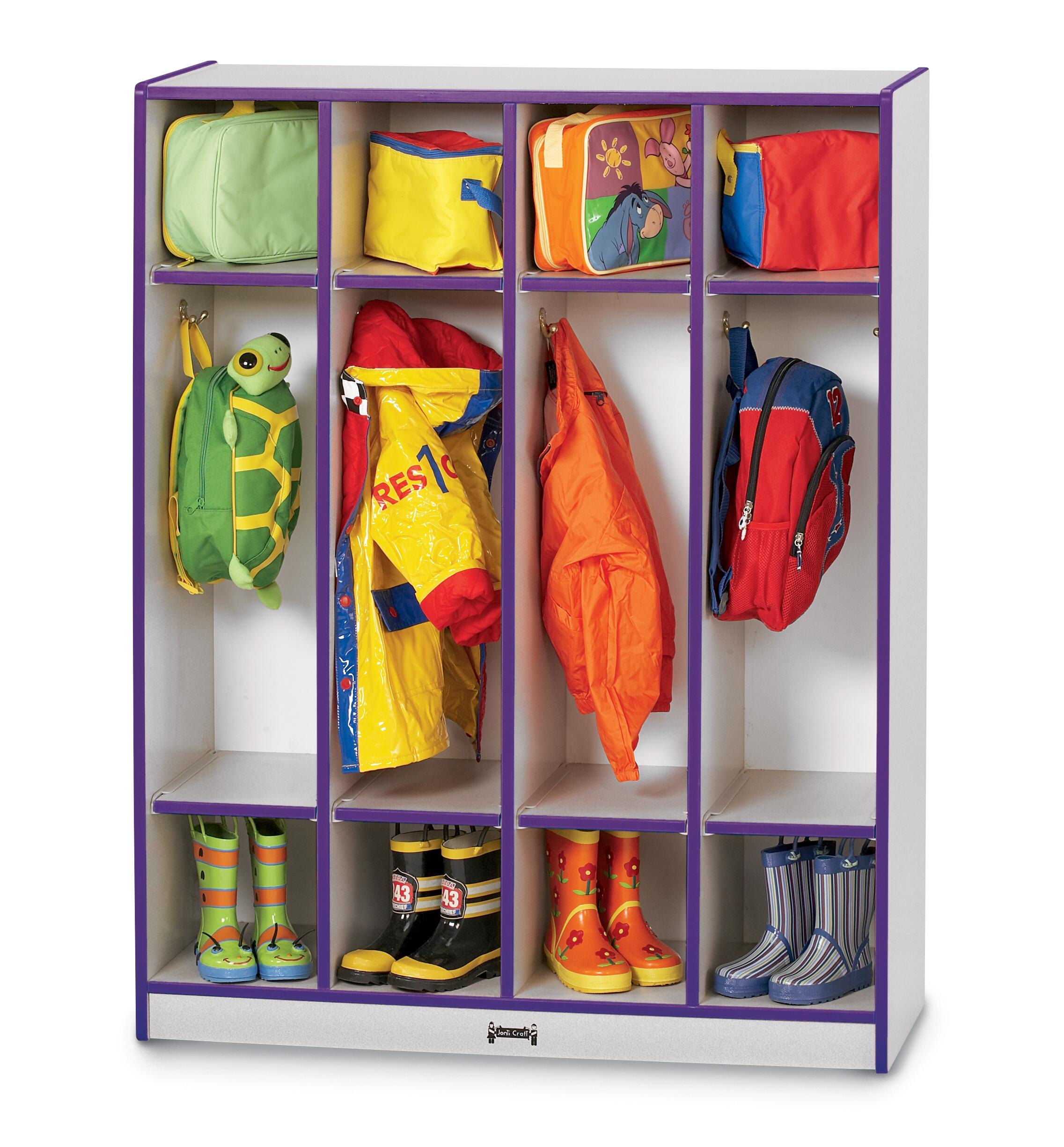 Jonti-Craft Rainbow Accents 4-Section Coat Locker 4000570